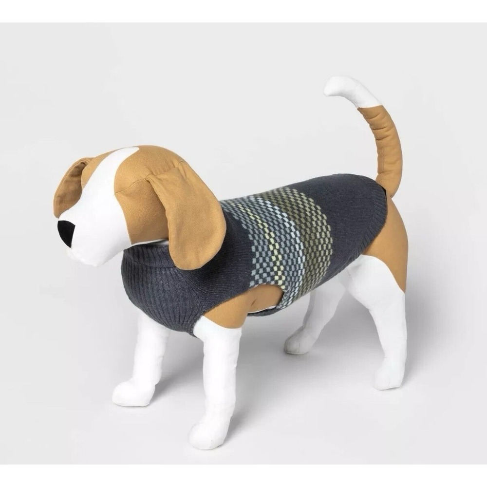 Fairisle Stripe Cool Colorway Dog Sweater, Boots & Barkley GRAY Size Medium New‎